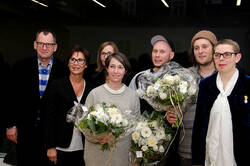 Preisverleihung, v.l.n.r.: Prof. Matthias Winzen, Evi Hager, Susanne Trockle, Maria Seitz, Valerian Polienko, Martin Fell, Prof. Gabriele Langendorf, Fotos: Ingeborg Knigge